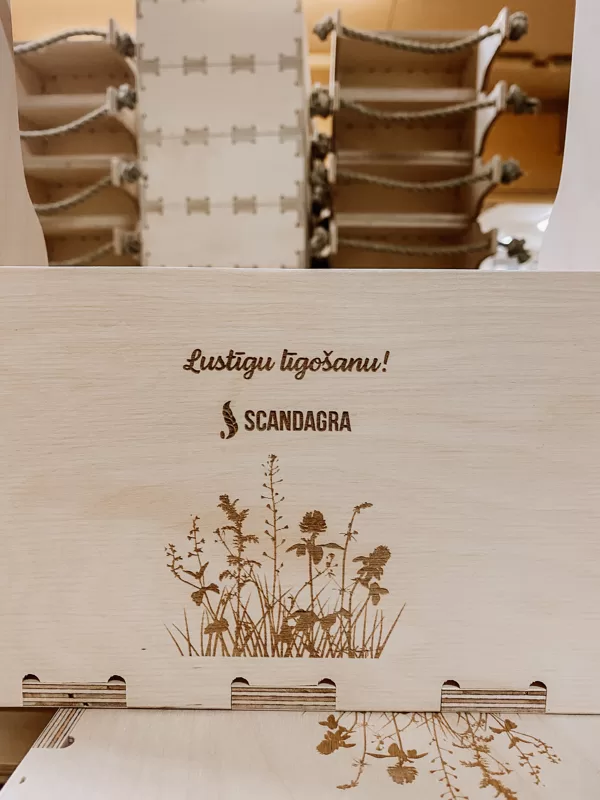 engraved wooden box