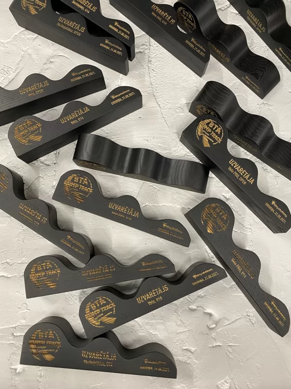 black wood trophies