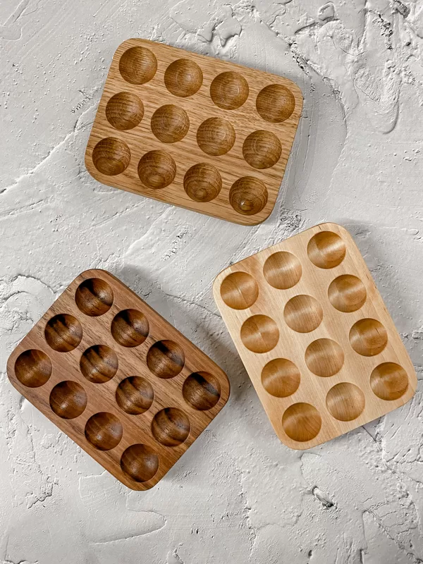 wooden quail egg holders