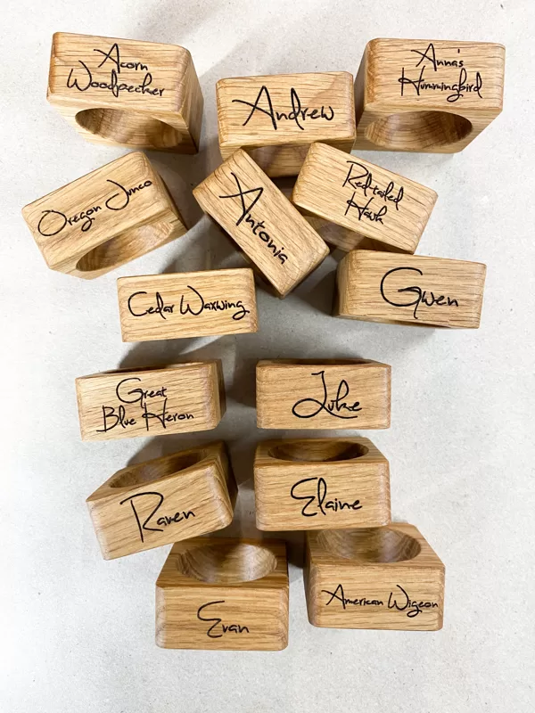 napkin rings with names