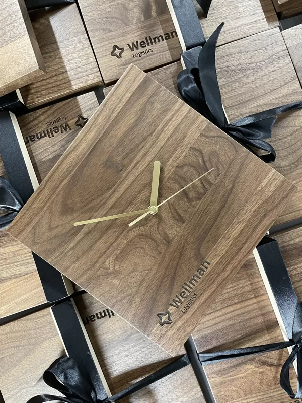 walnut wood wall clock