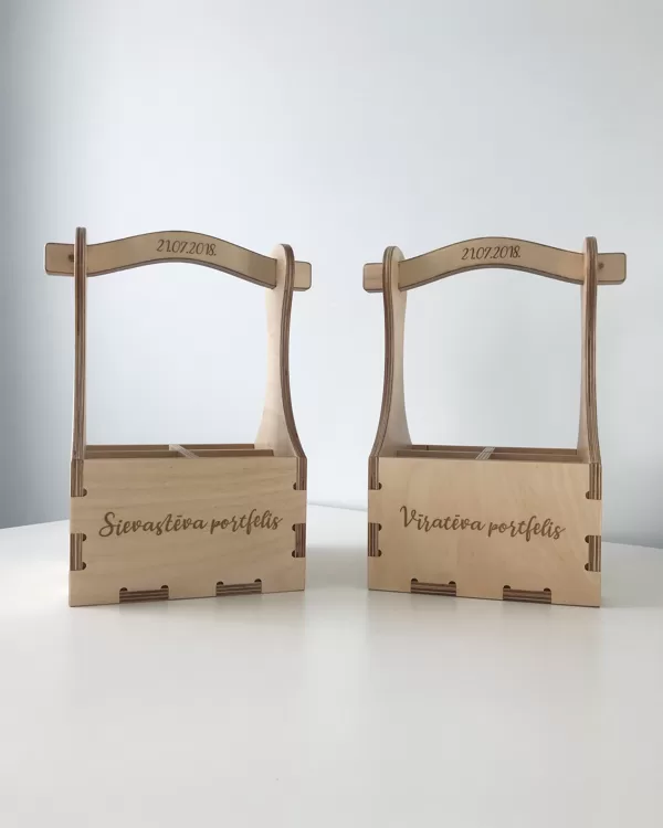 wooden beer carriers