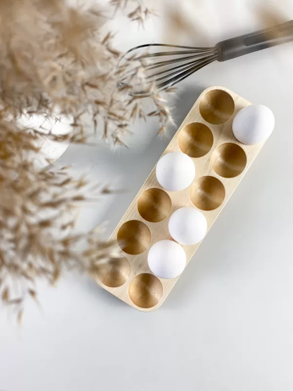 Wood egg holder