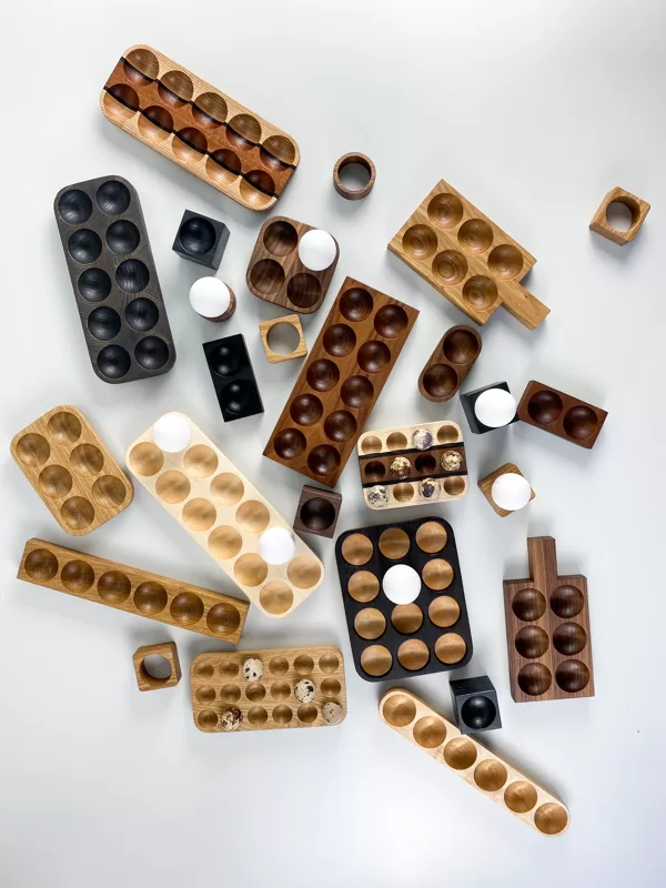 Wooden egg holders