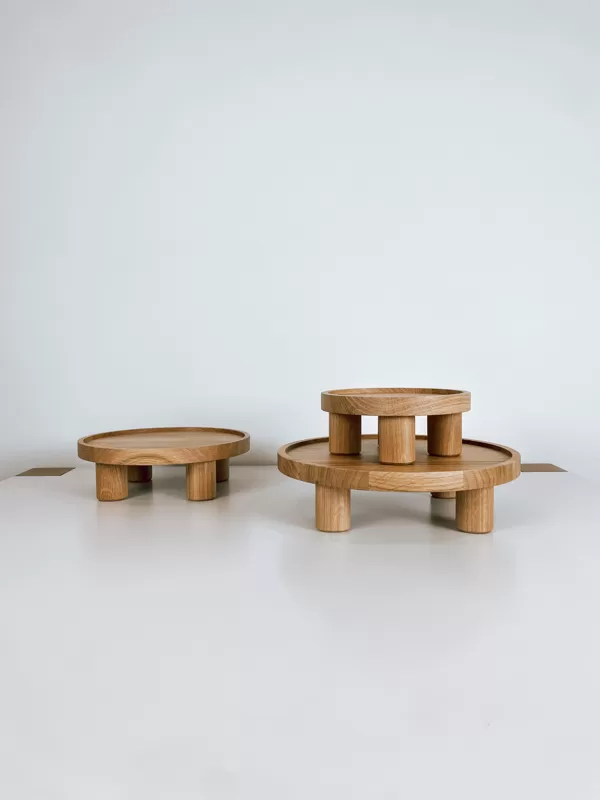 Wooden serving tray. Wooden Cake stand. Display tray 