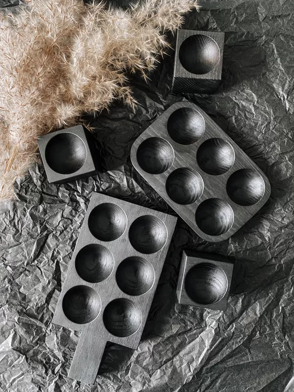 Black egg holders - wood egg holders