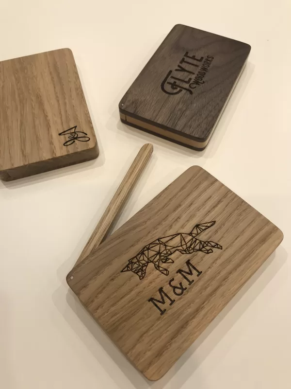 enfraved business card holders