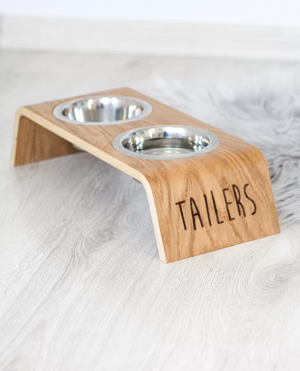 wooden pet feeder