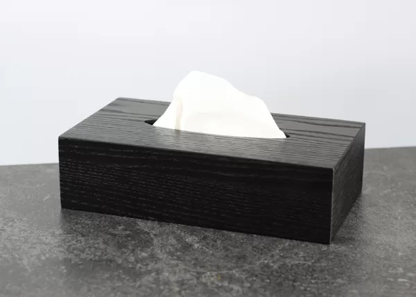 Black tissue box