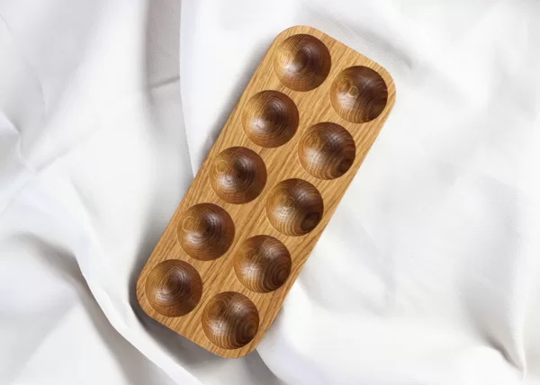 Wood egg holder