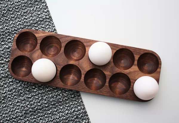 Walnut wood egg holder