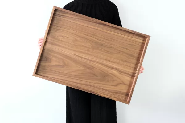 Large walnut tray / Ottoman tray 