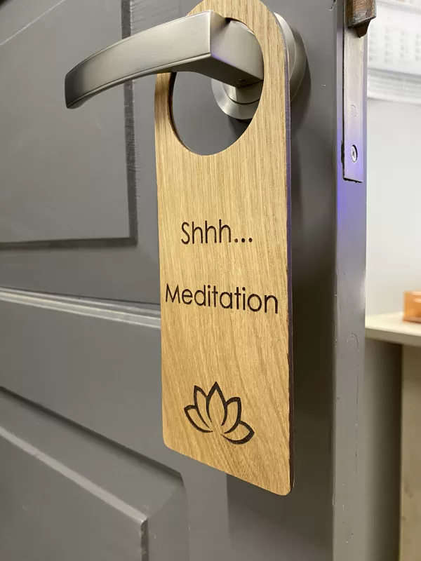Wood door hanger - door knob sign